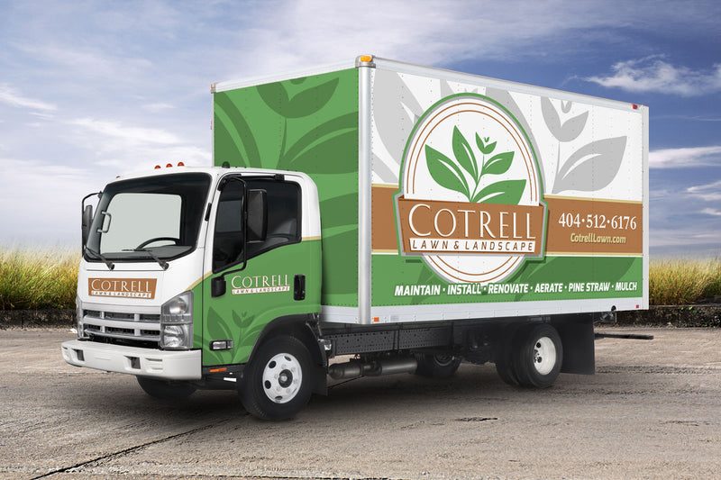 Cotrell Landscaping box truck wrap by Wrap World