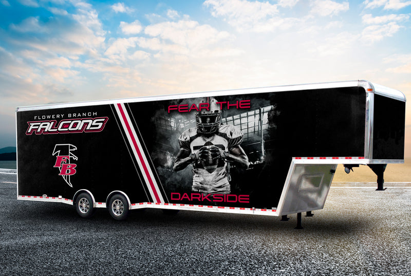 Flowery Branch Falcons trailer wrap by Wrap World