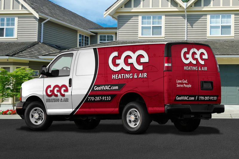 Gee Heating & Air van wrap by Wrap World