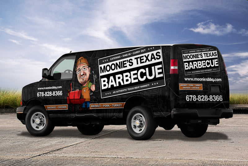 Moonie's Texas Barbecue van wrap by Wrap World