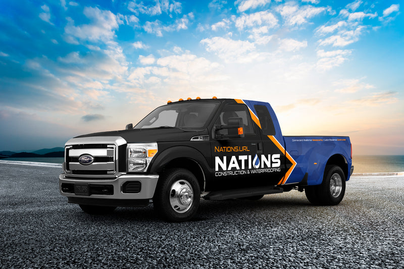 Nations Construction truck wrap by Wrap World