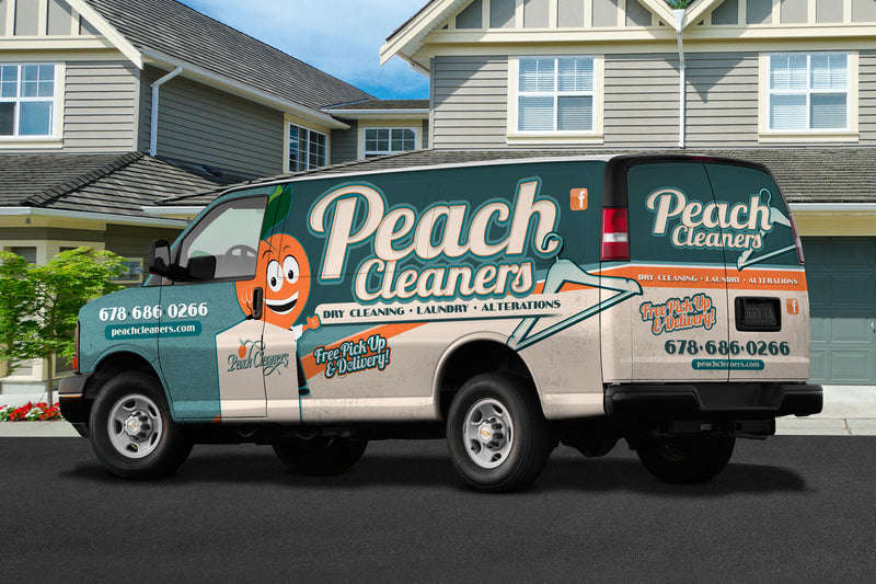 Peach Cleaners van wrap by Wrap World