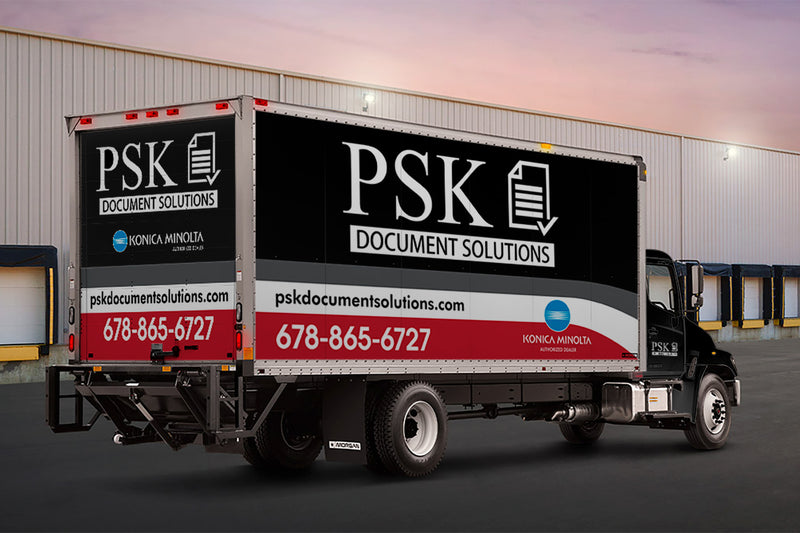 PSK Document Solutions box truck wrap by Wrap World