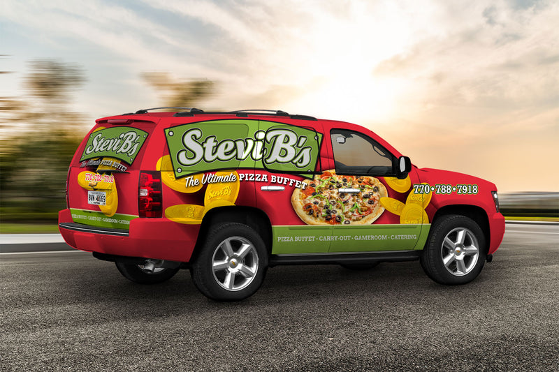 Stevi B's Pizza SUV wrap by Wrap World