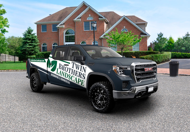 Twin Brothers Landscape truck wrap by Wrap World