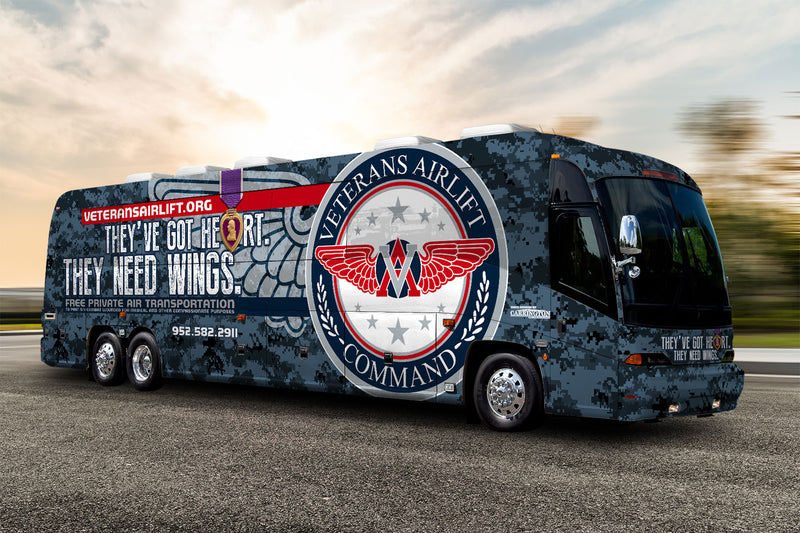 Veterans Airlift Command bus wrap by Wrap World